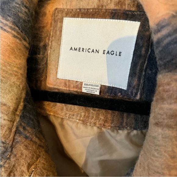AE American Eagle Outfitters Brushed Plaid Oversized Shacket | Size XXL 2X Plus - Picture 12 of 13